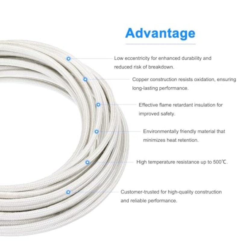 High Temperature Mica Cable 6mm² Dual-Layer Mica Fiberglass Insulation - Extreme Temperature Resistance -60°C to 500°C Flexible Heating Cable for Industrial Wiring - Image 5
