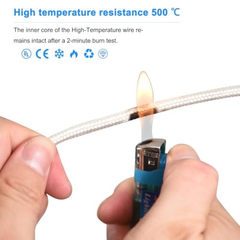 High Temperature Mica Cable 6mm² Dual-Layer Mica Fiberglass Insulation - Extreme Temperature Resistance -60°C to 500°C Flexible Heating Cable for Industrial Wiring - Image 4
