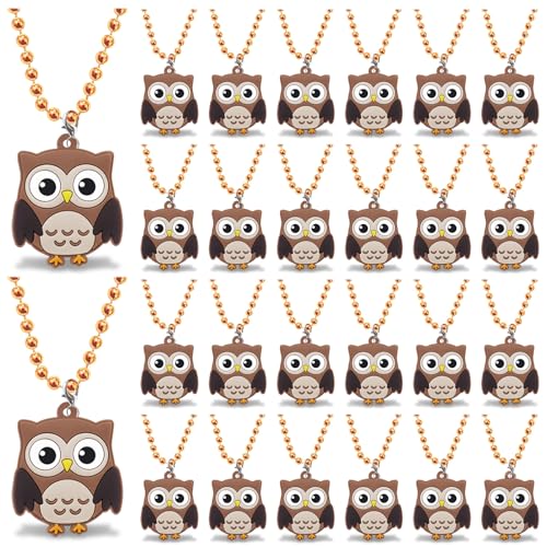 CiciBear 24 Pack Owl Necklace Party Favors with Mardi Gras Beads for Forest Friends Woodland Animals Party Favors Home Decorations Birthday Celebrations - Image 1