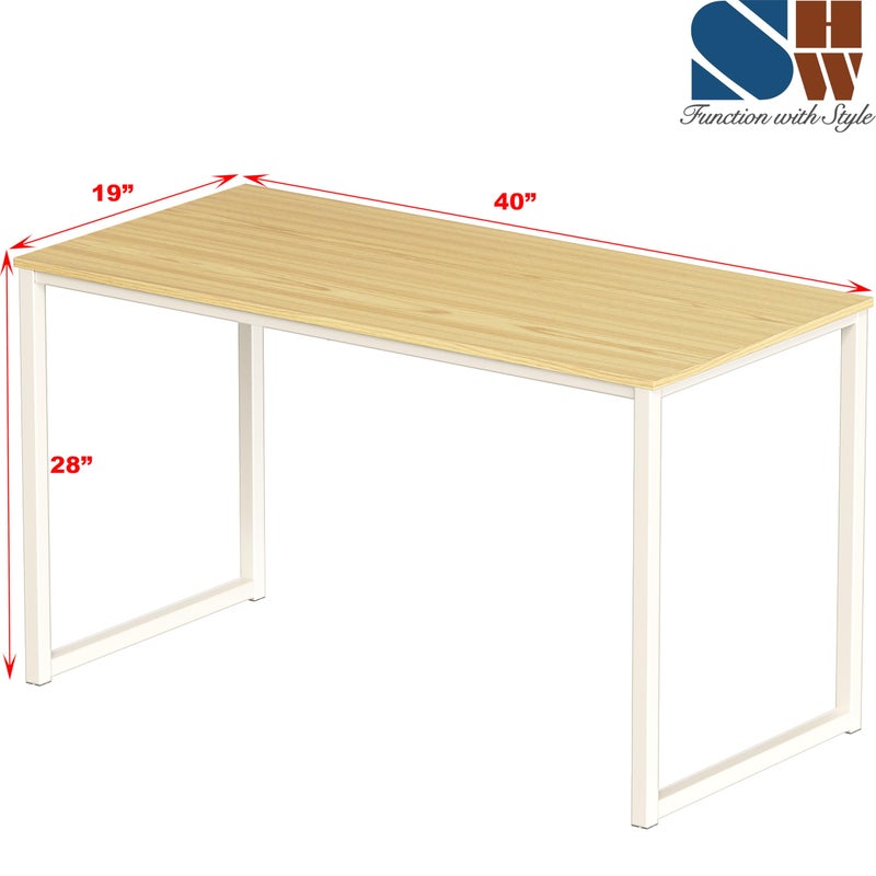 SHW Mission 40-Inch Home Office Computer Desk, Oak - Image 3