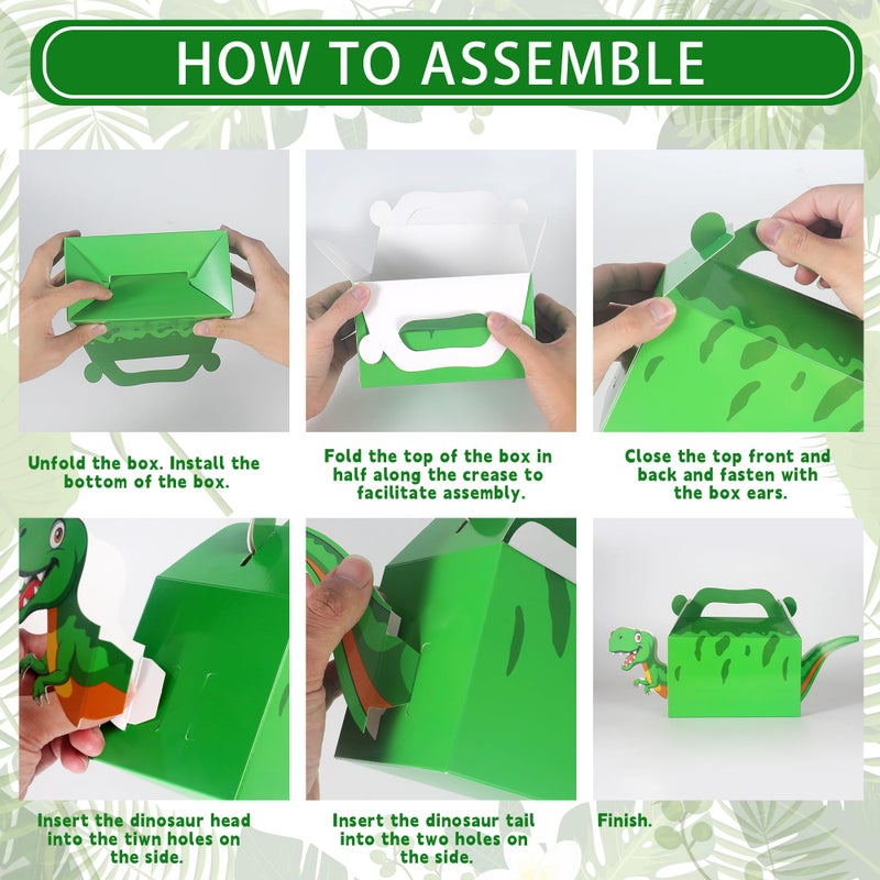 PLOUGVI 24PCS 3D Dinosaur Gift Boxes for Dino Birthday Party Favors Decorations Supplies - Image 3