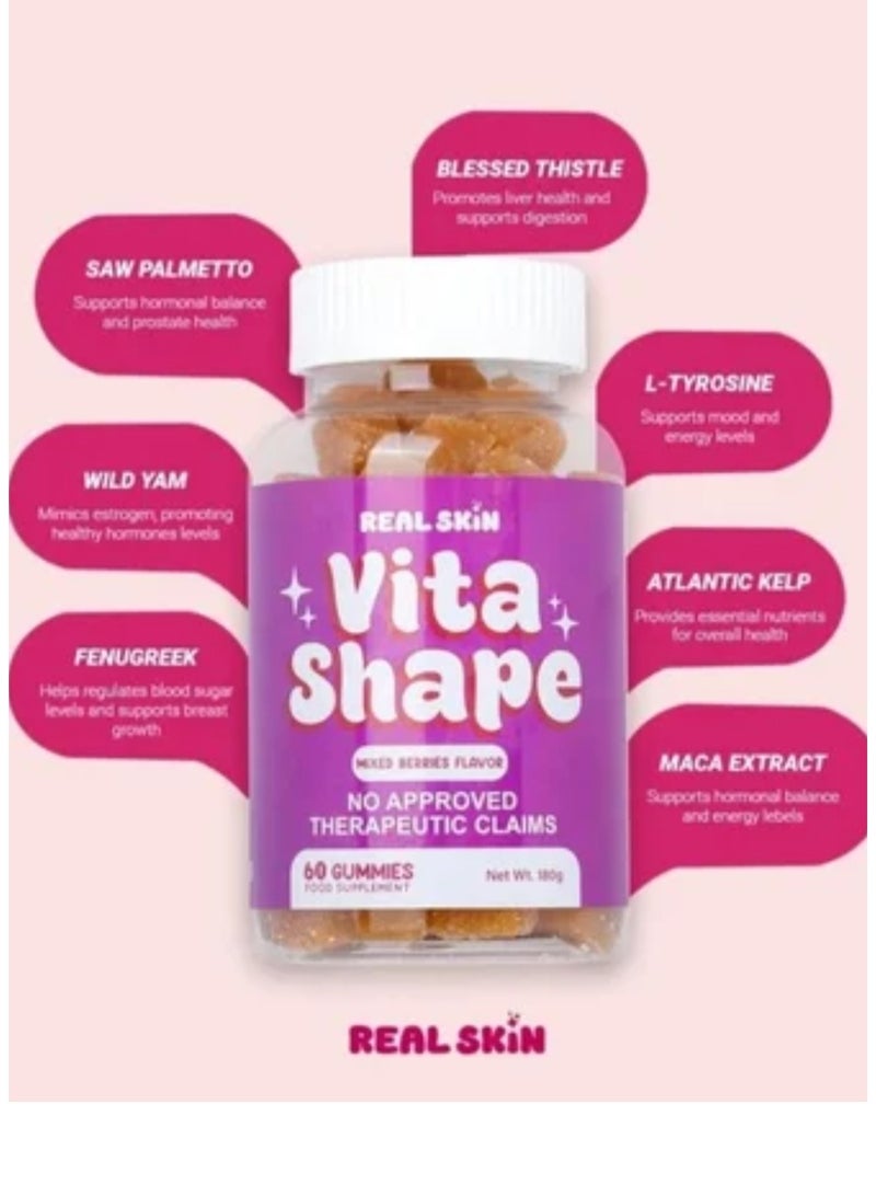 Real Skin Vita Shape 60 Gummies(MIXED BERRIES FLAVOR) - Image 1