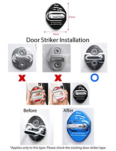 LIGHTKOREA Stainless Steel Metal Car Door Striker Lock Latches Protector Cover Dress up Accessories Pack of 4 Compatible with Toyota Honda Hyundai Kia Vehicles Silver - Image 3