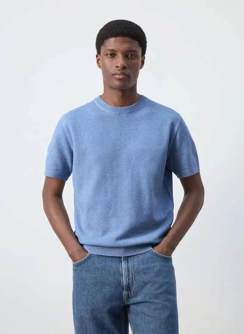 Mango Man Cotton fine-knit t-shirt