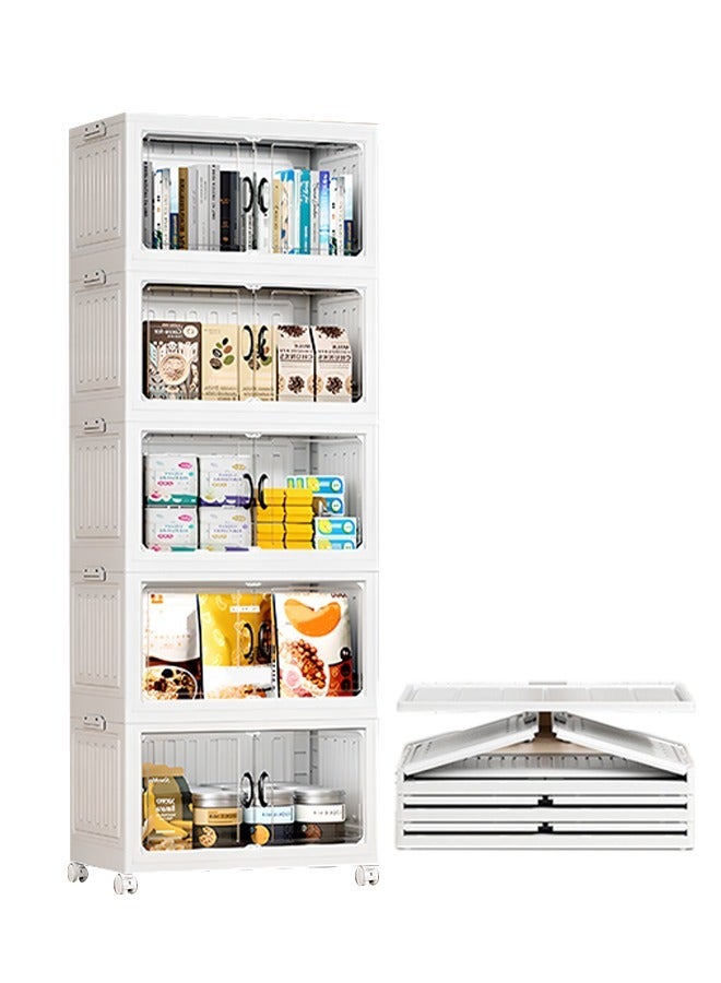 Generic Foldable Storage Cabinet with Wheels, Dust-Proof Drawer Shelves, Perfect for Tools and Supplies  - Image 1