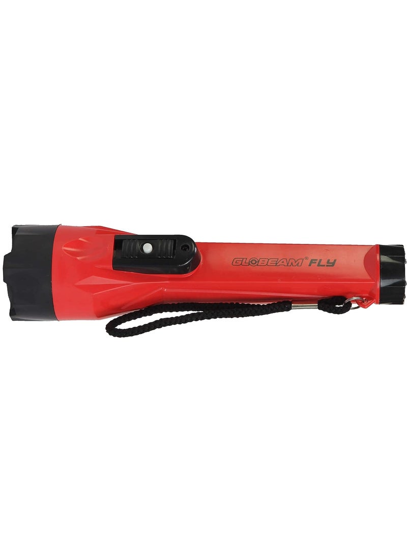 GLOBEAM GLOBEAM Fly Long Durability LED Flashlight Torch with 075 Watt LED and Lock Flasher Switch with Strong ABS Plastic Body Red  - Image 2