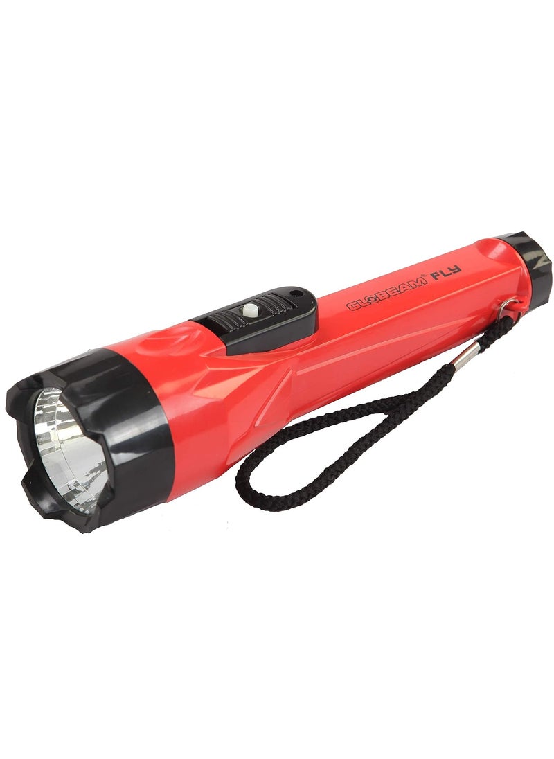 GLOBEAM GLOBEAM Fly Long Durability LED Flashlight Torch with 075 Watt LED and Lock Flasher Switch with Strong ABS Plastic Body Red  - Image 1