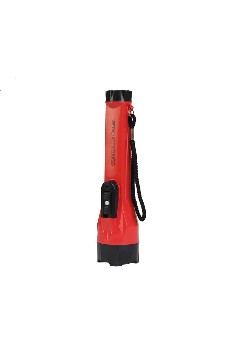 GLOBEAM GLOBEAM Fly Long Durability LED Flashlight Torch with 075 Watt LED and Lock Flasher Switch with Strong ABS Plastic Body Red  - Image 4