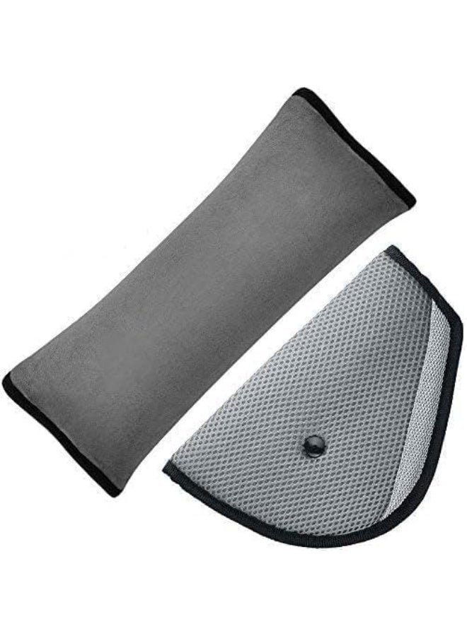 2 Pcs Seat Belt Adjuster and Pillow with Clip for Kids Travel, Neck Support Headrest, Seatbelt Pillow Cover and Seatbelt Adjuster for Child, Car Seat Strap Cushion Pads for Baby Adult - Image 1
