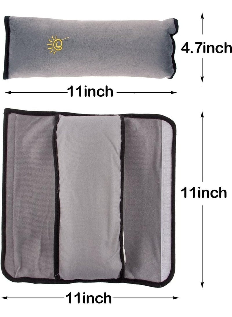 2 Pcs Seat Belt Adjuster and Pillow with Clip for Kids Travel, Neck Support Headrest, Seatbelt Pillow Cover and Seatbelt Adjuster for Child, Car Seat Strap Cushion Pads for Baby Adult - Image 2