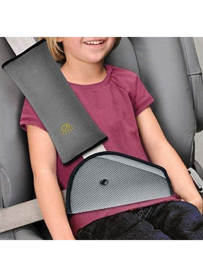 2 Pcs Seat Belt Adjuster and Pillow with Clip for Kids Travel, Neck Support Headrest, Seatbelt Pillow Cover and Seatbelt Adjuster for Child, Car Seat Strap Cushion Pads for Baby Adult - Image 4