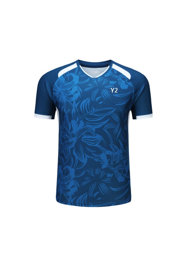 New Badminton Suit Men's And Women's Short-sleeved Quick-drying Boys And Girls Children's Student Training Compeion Suit Sports Ball Suit 4a091