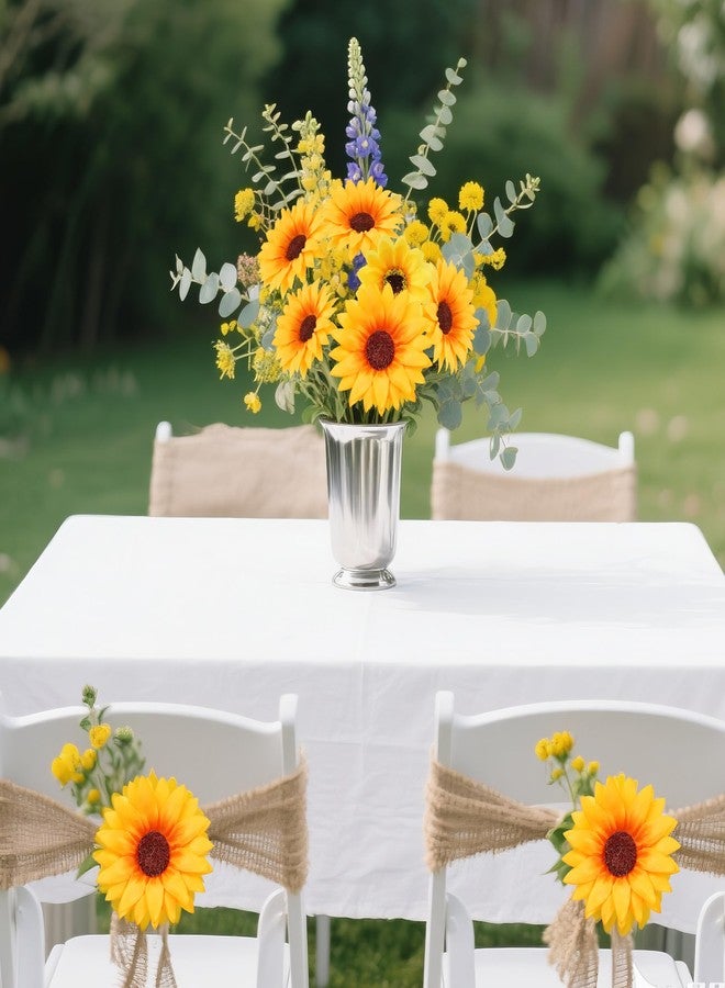 Miayon 50Pcs Artificial Sunflowers Flowers Yellow Fake Silk Sunflower Heads Decorations for Graduation Cap Home Tables Wedding Baby Shower DIY Craft Party Decor - Image 5