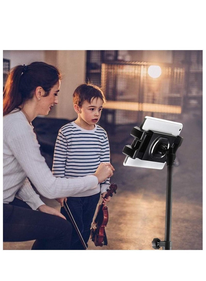 Tripod Stand Tablet Holder: Adjustable Height Tripod Stand Foldable Phone Holder Phone Tripod Stand Floor Tablet Cradle Bracket for 4.7-12.9 Inch iPhone 13 Pro Samsung Tab iPad Mini Galaxy - Image 2