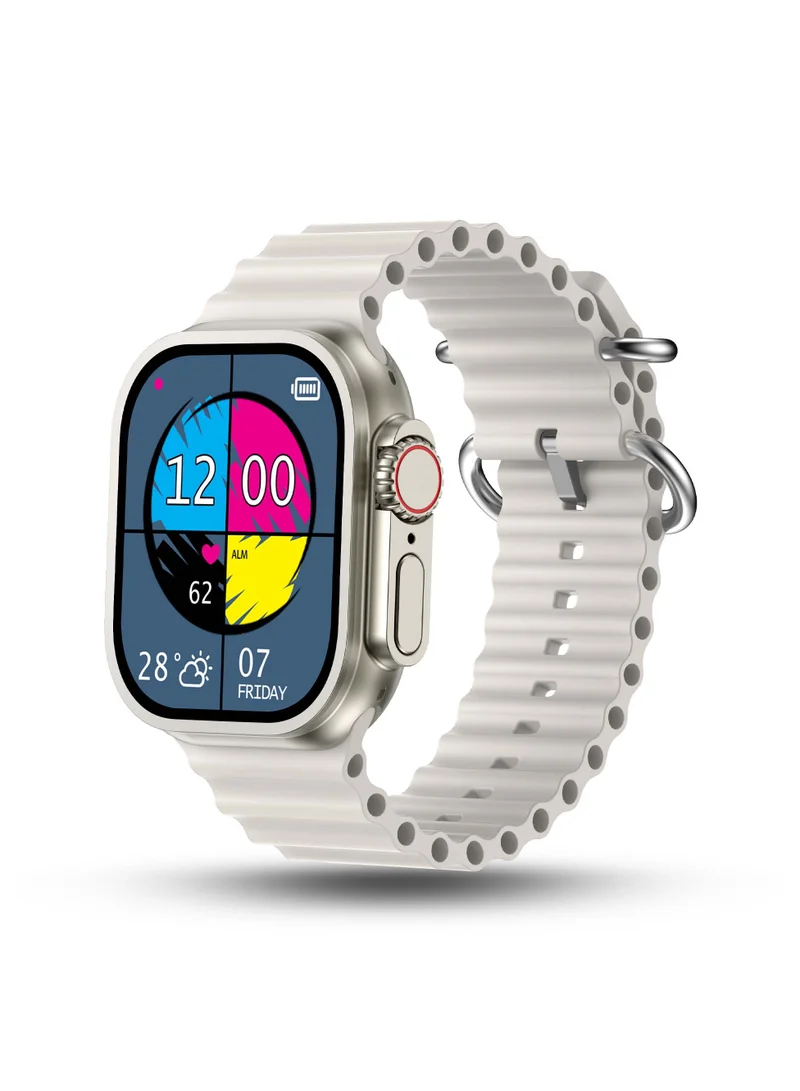 Pebble Cosmos Engage 1.95" IPS Always on Display Smartwatch, Wireless charging, IP67 Water & Dust Resistance, Compatible with Android & iOS, 20+ Sports Modes, 100+Cloud Based Watch Faces, Starlight