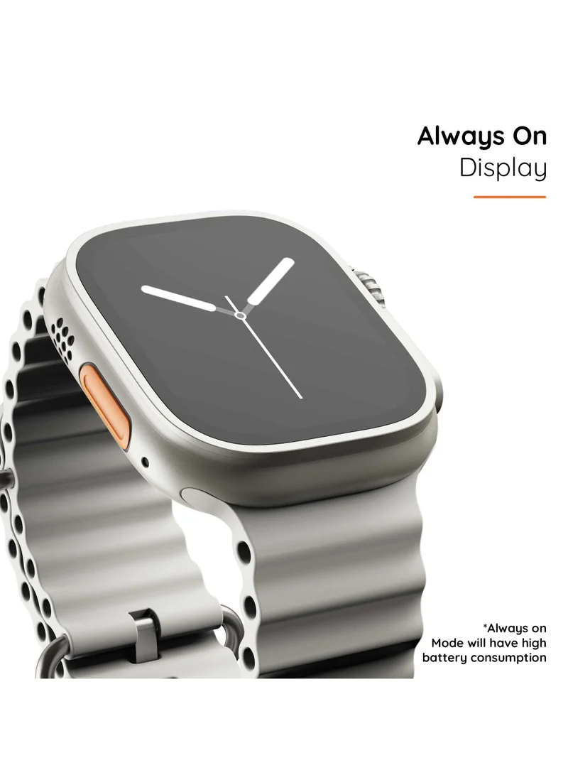 Pebble Cosmos Engage 1.95" IPS Always on Display Smartwatch, Wireless charging, IP67 Water & Dust Resistance, Compatible with Android & iOS, 20+ Sports Modes, 100+Cloud Based Watch Faces, Starlight