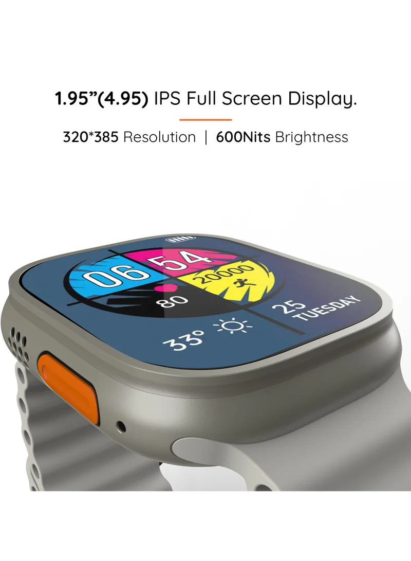 Pebble Cosmos Engage 1.95" IPS Always on Display Smartwatch, Wireless charging, IP67 Water & Dust Resistance, Compatible with Android & iOS, 20+ Sports Modes, 100+Cloud Based Watch Faces, Starlight