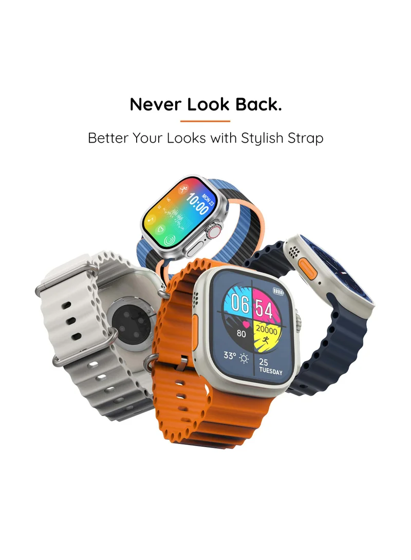 Pebble Cosmos Engage 1.95" IPS Always on Display Smartwatch, Wireless charging, IP67 Water & Dust Resistance, Compatible with Android & iOS, 20+ Sports Modes, 100+Cloud Based Watch Faces, Starlight