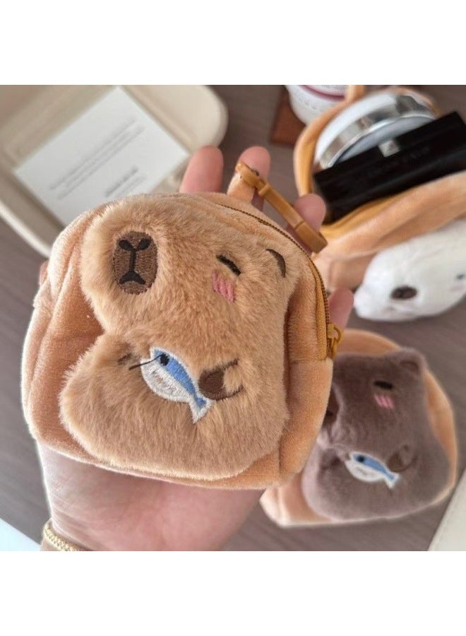 Cute Pacha Dog Mini Coin Purse Headset Storage Bag Couple Keychain Schoolbag Pendant Plush Doll Gift