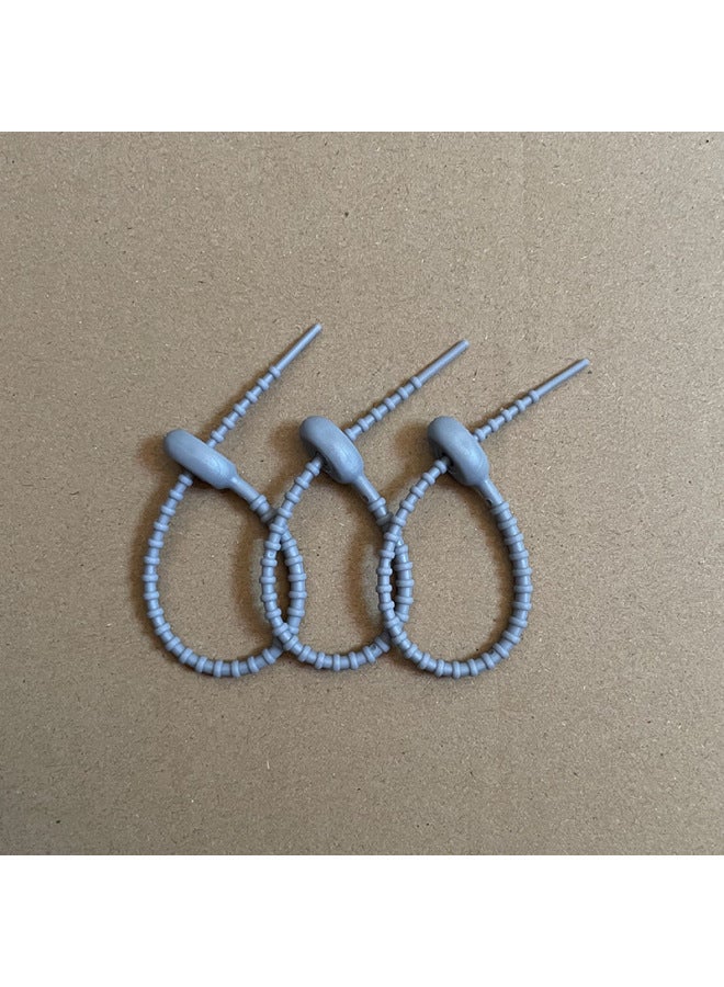Loquat Simple Tadpole Silicone Cable Tie With Loose Buckle Wire Bundle DIY Handmade Doll Luggage Accessories Lanyard-Color:Gray 150mm - Image 1