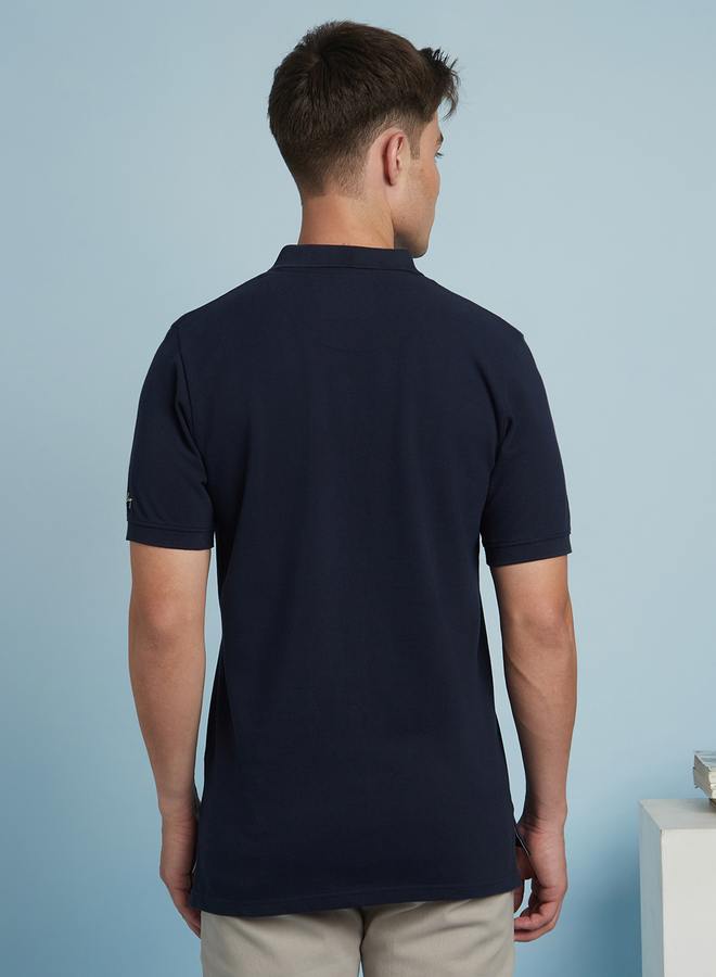 Dennis Lingo Navy Vertical Striped Polo T-Shirt For Men Featuring A Regular Fit And High Quality Fabric Quality  - Image 5