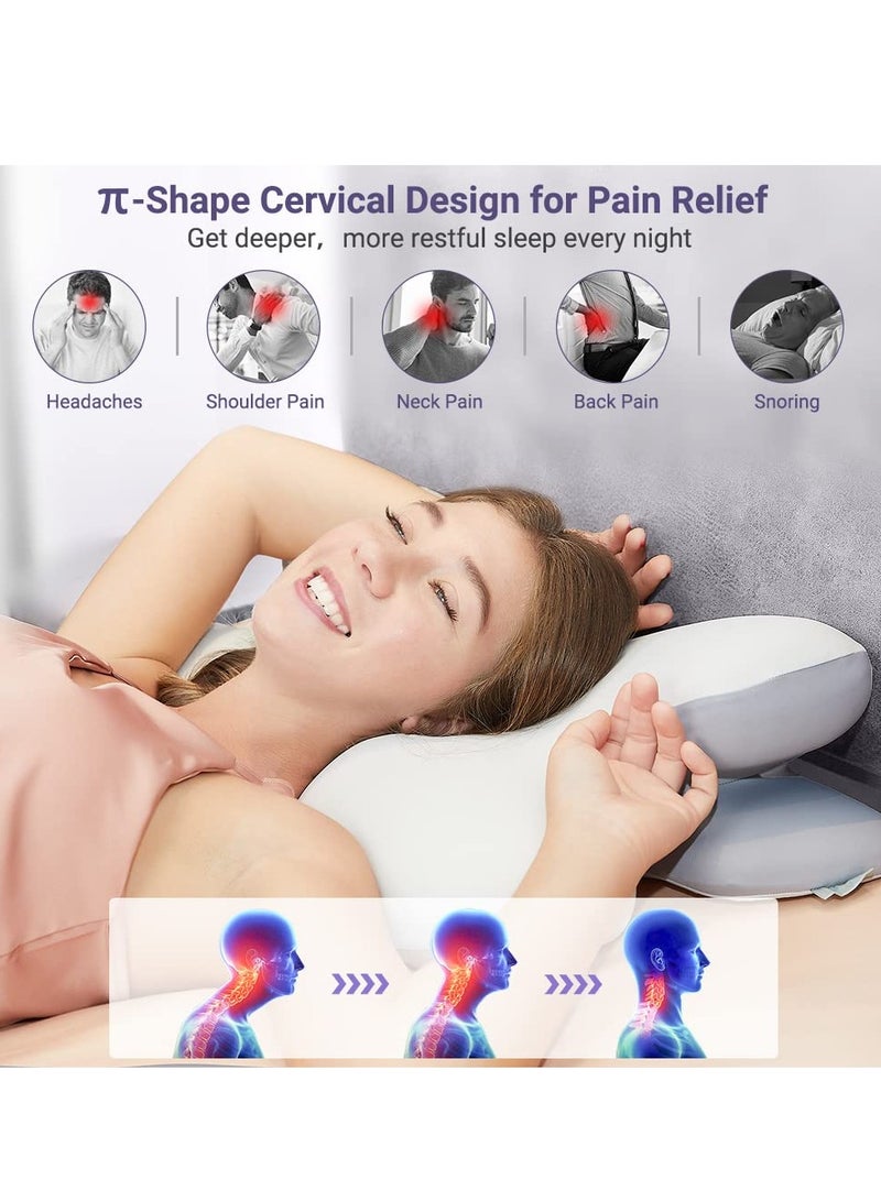 SYOSI Cervical Pillow for Neck Pain Relief, Odorless Memory Foam Pillows, Ergonomic Contour Orthopedic Pillow Relief with Soft Cooling Pillowcase, Sleeping Pillow for Side, Back, Stomach Sleeper - Image 4