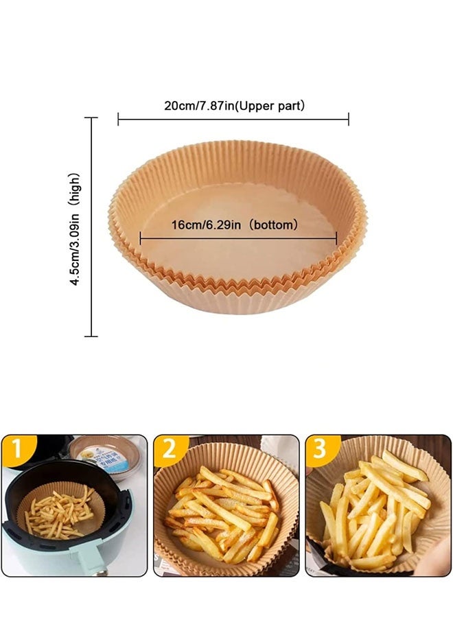 100 قطعة بطانة ورقية قابلة للتصرف لقلاية الهواء، ورق طهي لقلاية الهواء، بطانات غير لاصقة للخبز مقاومة للزيت وماء، ورق زبدة من الدرجة الغذائية للشواء والميكروويف، ورق زبدة من الدرجة الغذائية للخبز والشواء والميكروويف - Image 3