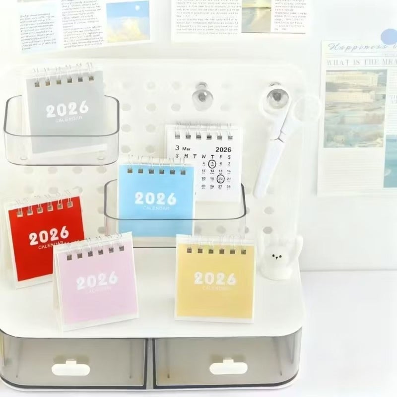 Portable Desktop Calendar 40pcs November 2025 To December 2026 Double Bound Office Home Planner Schedule Christmas Gift Time Management Compact - Image 4