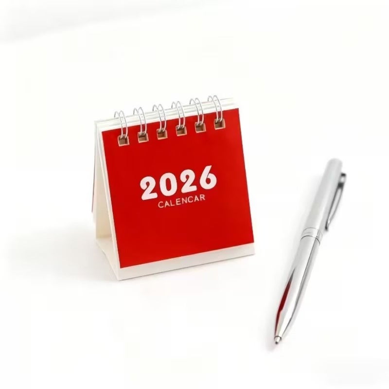 Portable Desktop Calendar 40pcs November 2025 To December 2026 Double Bound Office Home Planner Schedule Christmas Gift Time Management Compact - Image 5