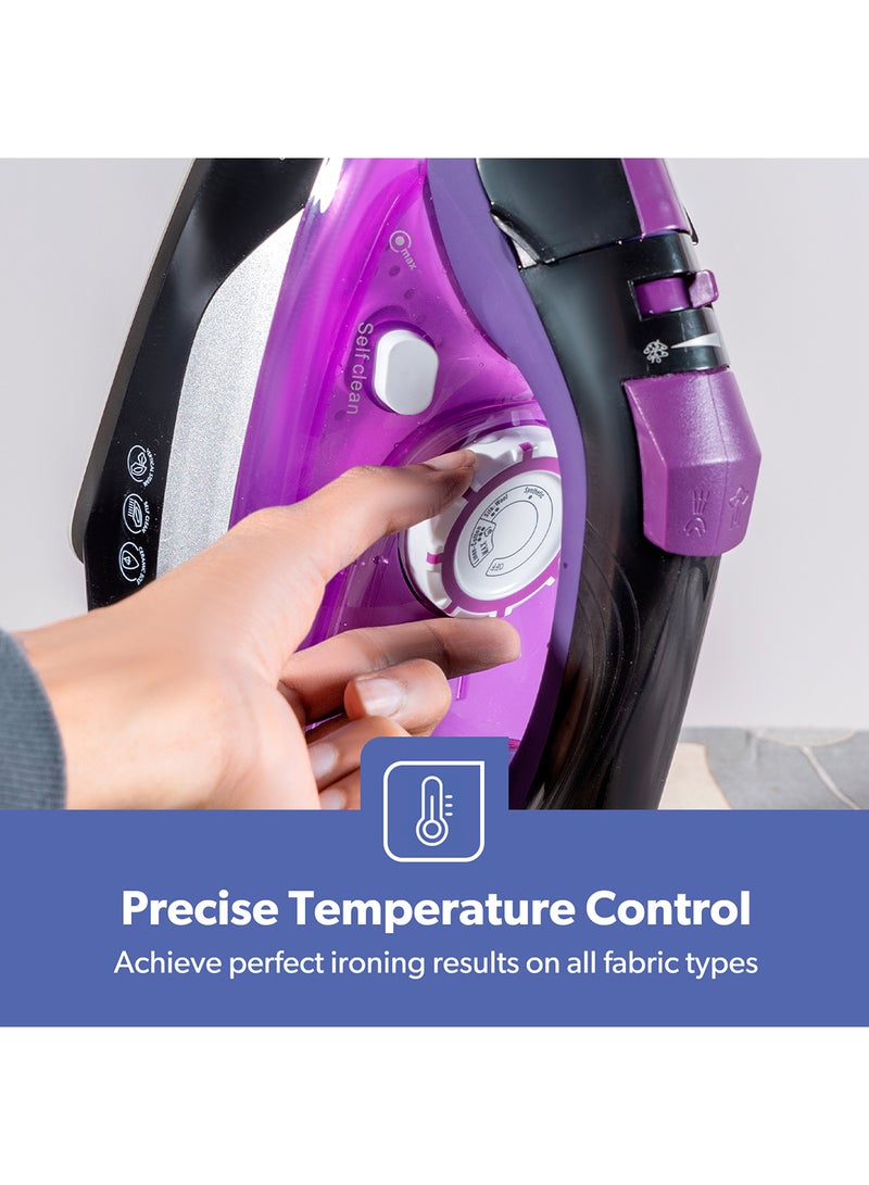 GEEPAS Ceramic Steam Iron, Temperature Control, Ceramic Sole Plate, Wet and Dry | Self-Cleaning Function | Powerful Steam Burst | Water Tank | 2 Years Warranty 0.4 L 3000 W GSI24025 Multicolour - Image 5