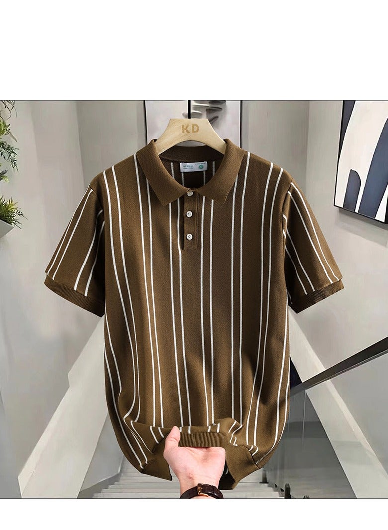 Men's Pure Cotton Short Sleeved T-shirt Casual POLO Shirt  - Image 1
