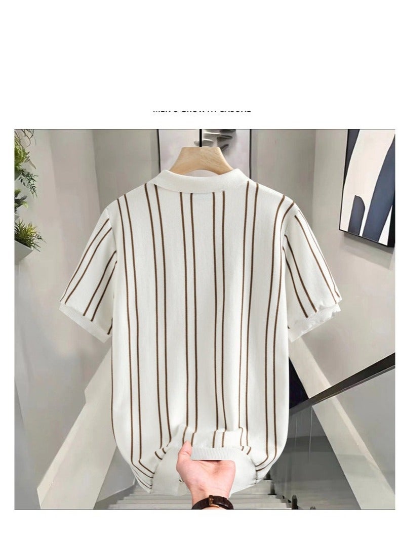 Men's Pure Cotton Short Sleeved T-shirt Casual POLO Shirt  - Image 2