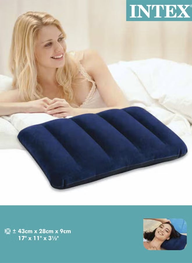 انتكس وسادة داوني من الألياف الدقيقة باللون الأزرق الداكن 43 × 28 × 9 سم - Image 3