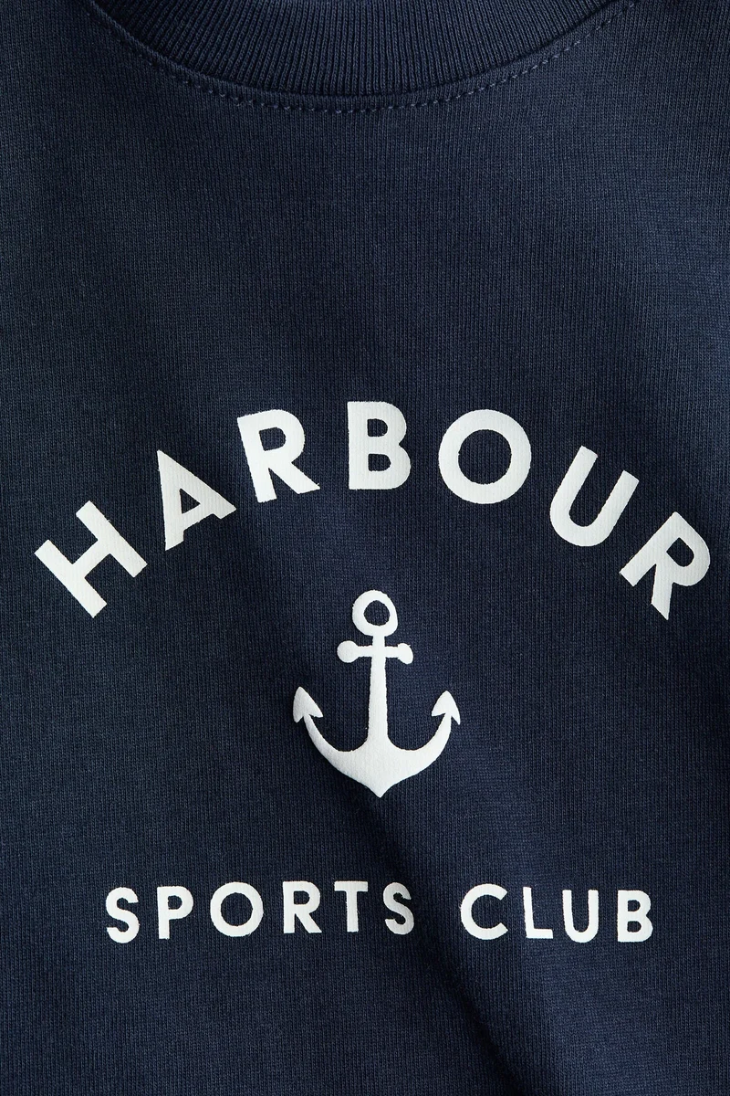 اتش اند ام تي-شيرت قطني مزين بطبعات