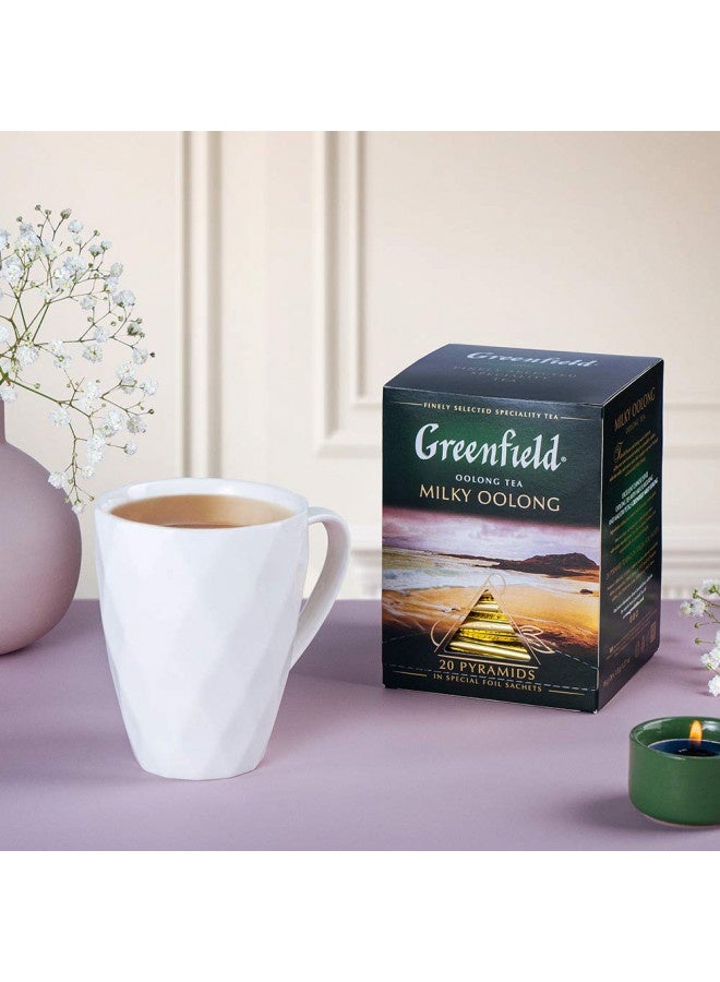 Greenfield Milky Oolong Pyramid Collection 20 Pyramids In Special Foil Sachets Oolong Tea Finely Selected Speciality Tea - Image 2