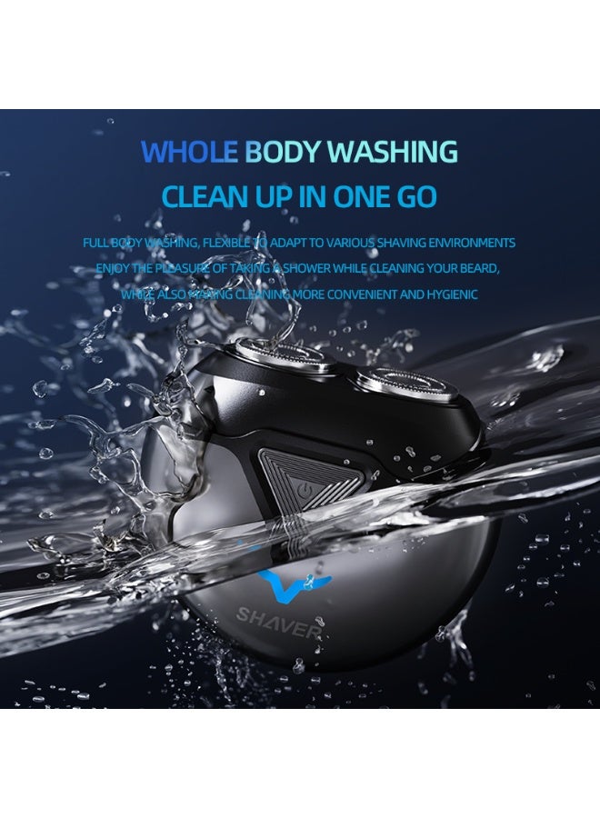 CityRiya-Long Electric Shaver, Electric Razor for Men, Wet and Dry Electric Shaver, Waterproof Beard Trimmer, Rechargeable Face Shaver, Mens Grooming Kit for Beard, Face, Nose, (T1 Blue) - Image 5