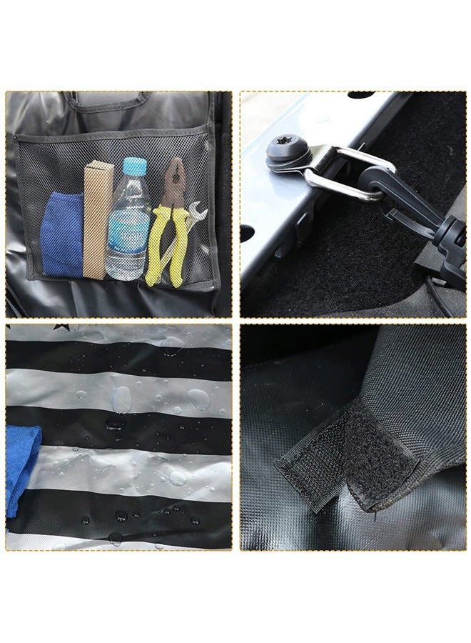 BESTAOO Dog Cargo Liner for Jeep, Waterproof Pet Dog Trunk Cargo Liner for 2007-2025 Jeep Wrangler JK JL 4-Door, Heavy Duty Oxford Nonslip Dog Trunk Cargo Protector Washable Dog Seat Cover (USA Flag)  - Image 4
