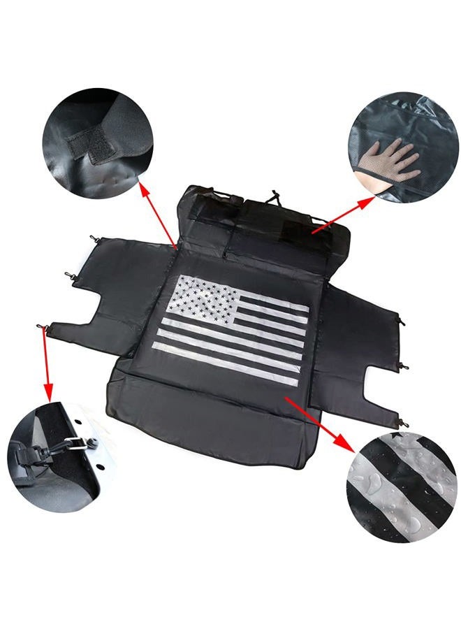BESTAOO Dog Cargo Liner for Jeep, Waterproof Pet Dog Trunk Cargo Liner for 2007-2025 Jeep Wrangler JK JL 4-Door, Heavy Duty Oxford Nonslip Dog Trunk Cargo Protector Washable Dog Seat Cover (USA Flag)  - Image 5