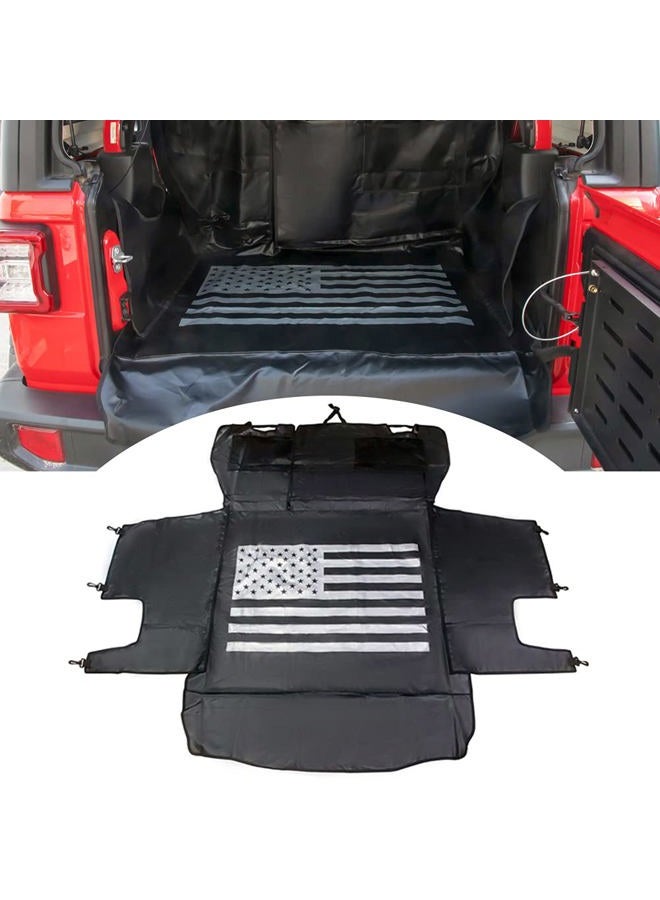 BESTAOO Dog Cargo Liner for Jeep, Waterproof Pet Dog Trunk Cargo Liner for 2007-2025 Jeep Wrangler JK JL 4-Door, Heavy Duty Oxford Nonslip Dog Trunk Cargo Protector Washable Dog Seat Cover (USA Flag)  - Image 1
