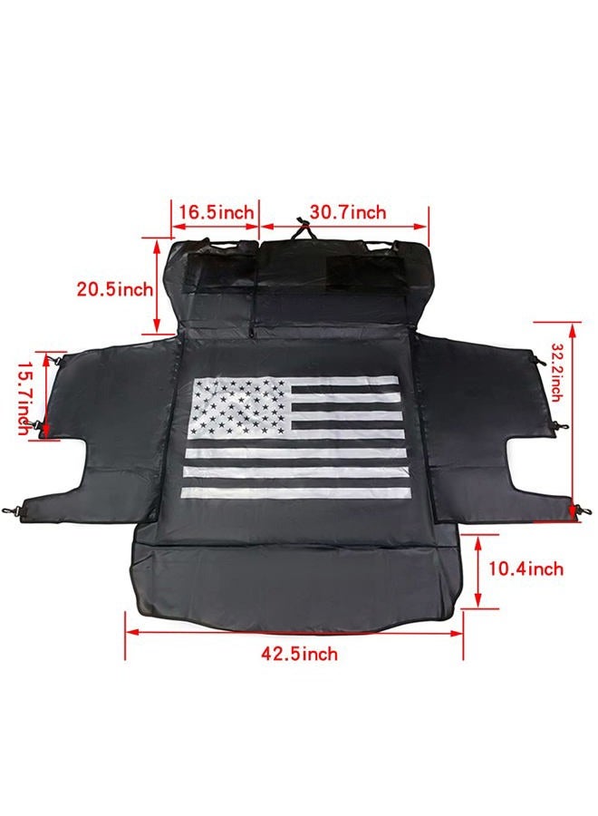 BESTAOO Dog Cargo Liner for Jeep, Waterproof Pet Dog Trunk Cargo Liner for 2007-2025 Jeep Wrangler JK JL 4-Door, Heavy Duty Oxford Nonslip Dog Trunk Cargo Protector Washable Dog Seat Cover (USA Flag)  - Image 2