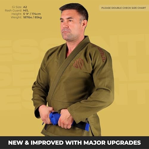 Sanabul Essential BJJ Gi for Men Brazilian Jiu Jitsu Gi Lightweight Preshrunk Fabric for JiuJitsu Training Competition Green A0 - Image 3