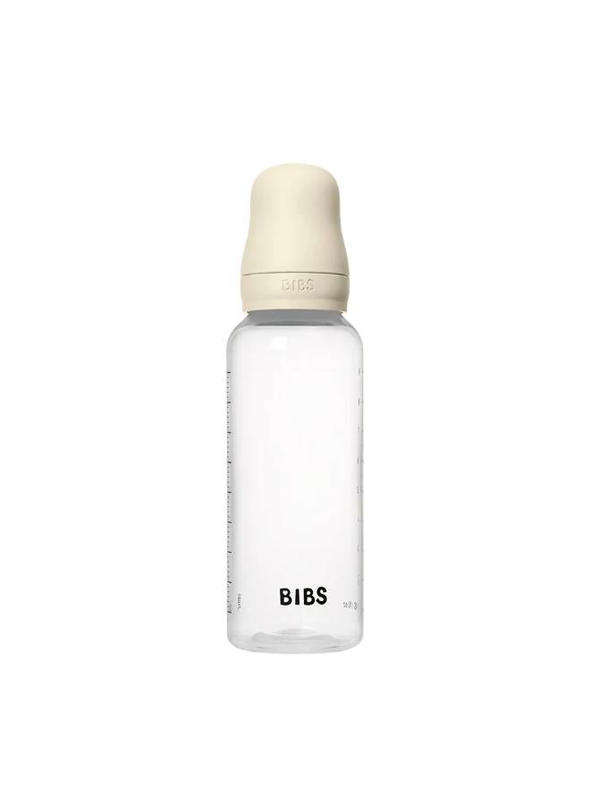 BIBS Round Silicone Baby Bottle 1-Pack 270 ml Medium Flow – Ivory - Image 1