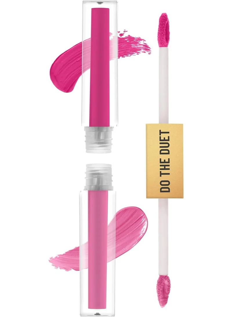 سويس بيوتي Swiss Beauty Select Do The Duet Lipstick | Matte Liquid Lipstick + Tinted Gloss | Infused with Vitamin E and Jojoba Oil | Shade-Lady Pink, 3ml |