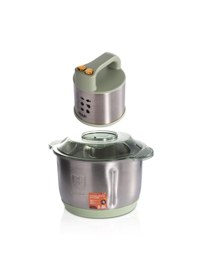 آر إيه أف مجموعة محضرة الطعام 3 في 1 من الفولاذ المقاوم للصدأ من RAF - أوعية 5.0 لتر + 3.0 لتر + 1.8 لتر، مفرمة وخلاط قويان متعددا الوظائف، جهاز مطبخ عالي السعة - Image 3