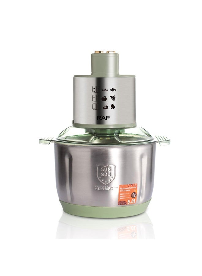 آر إيه أف مجموعة محضرة الطعام 3 في 1 من الفولاذ المقاوم للصدأ من RAF - أوعية 5.0 لتر + 3.0 لتر + 1.8 لتر، مفرمة وخلاط قويان متعددا الوظائف، جهاز مطبخ عالي السعة - Image 5