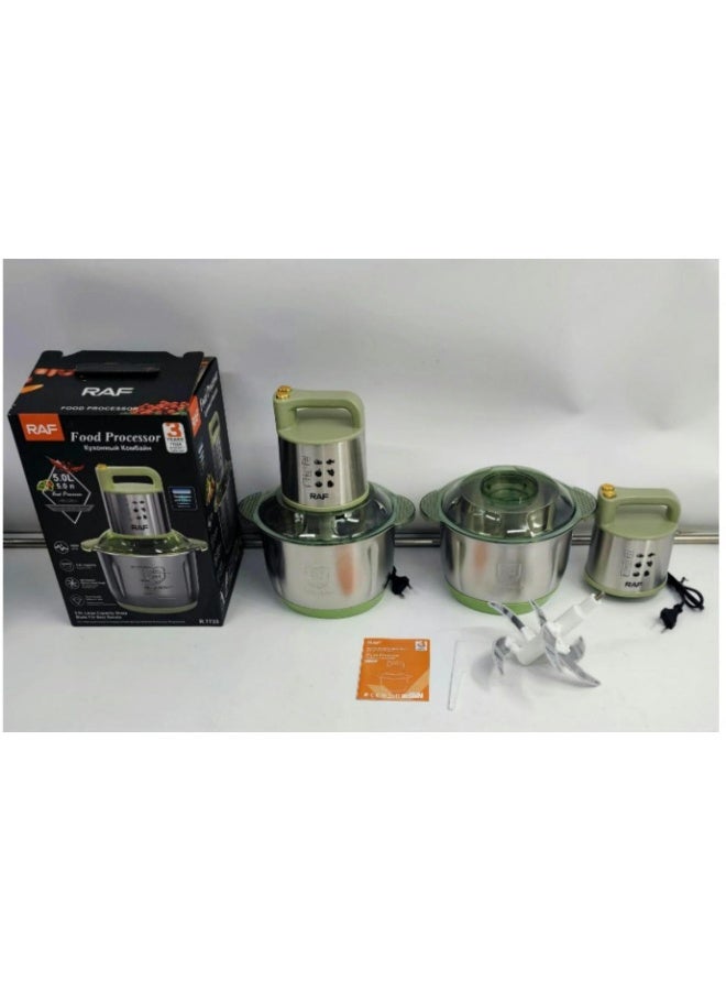 آر إيه أف مجموعة محضرة الطعام 3 في 1 من الفولاذ المقاوم للصدأ من RAF - أوعية 5.0 لتر + 3.0 لتر + 1.8 لتر، مفرمة وخلاط قويان متعددا الوظائف، جهاز مطبخ عالي السعة - Image 4