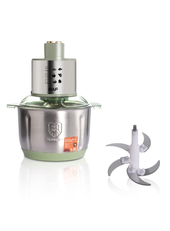 آر إيه أف مجموعة محضرة الطعام 3 في 1 من الفولاذ المقاوم للصدأ من RAF - أوعية 5.0 لتر + 3.0 لتر + 1.8 لتر، مفرمة وخلاط قويان متعددا الوظائف، جهاز مطبخ عالي السعة - Image 2