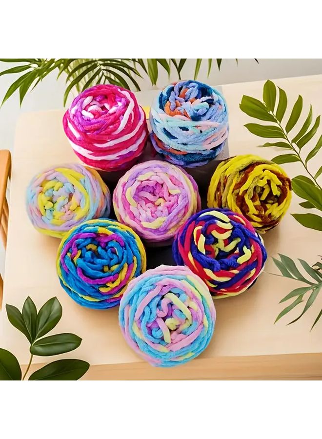 Soft Chunky Chenille Yarn 2pcs Multicolor Ice Strip For Crochet Knitting Blankets Scarves - Image 2