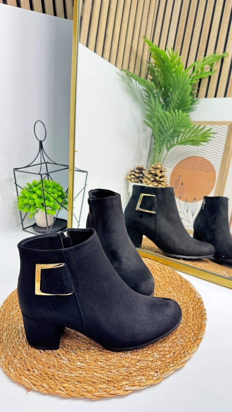 Nstil Casual Women's Boots Buckle Zipper Thick High Heels Lightweight Comfortable 4698 02  - Image 1