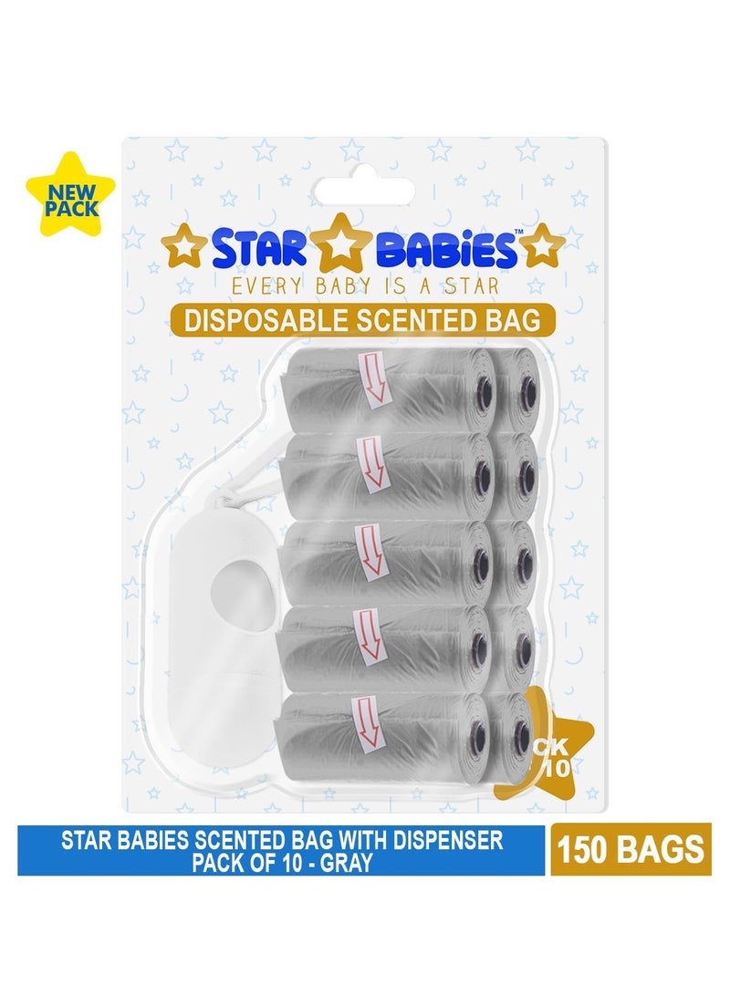 STAR BABiES Scented Bag With Dispenser Blister - Pack of 10 - Grey - Image 2
